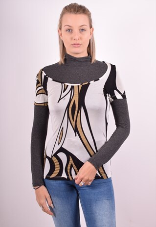 VERSACE WOMENS VINTAGE T-SHIRT TOP XS MULTI 90S