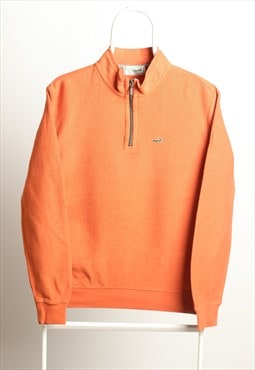 Crocodile Vintage 1/4 Zip Logo Sweatshirt Orange Size M