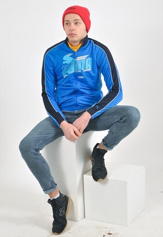 VINTAGE PUMA TRACK JACKET IN BLUE