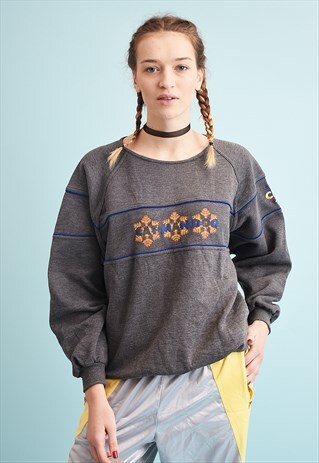 90'S RETRO ATHLEISURE SLOUCHY SLOGAN SWEATSHIRT JUMPER