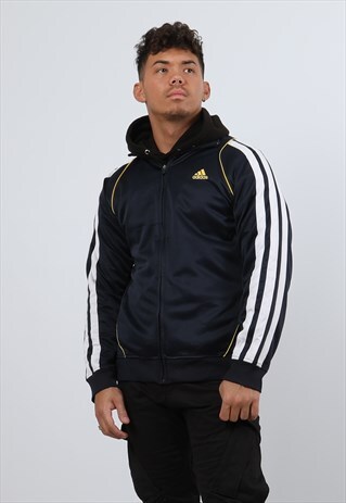 VINTAGE ADIDAS MEDIUM NAVY LIGHTWEIGHT SPORTS JACKET