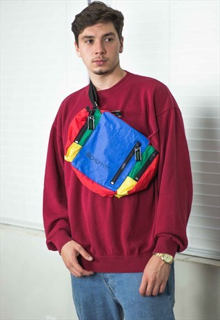 VINTAGE UNITED COLORS OF BENETTON COLOR BLOCK BAG 90S X 11.8