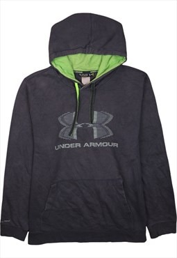 Vintage 90's Under Armour Hoodie Pullover Spellout Grey