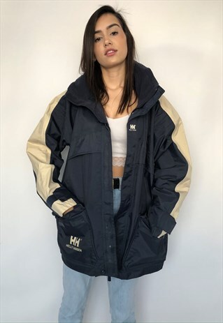 VINTAGE HELLY HANSEN SAILING WEATHERPROOF JACKET COAT HOODED