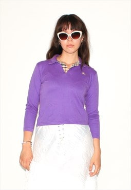 Vintage 90s cute 3/4 sleeve top in purple