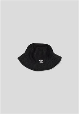 Vintage Adidas Embroidered Logo Bucket Hat in Black