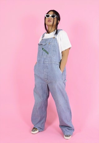 RARE VINTAGE LONG DENIM DUNGAREES / OVERALLS
