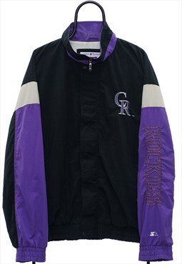Vintage Starter MLB Colorado Rockies Black Jacket Womens
