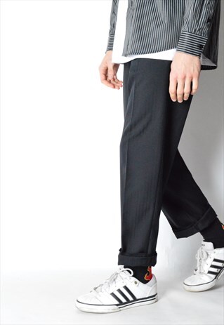 VINTAGE 90S BLACK STRIPED MINIMALIST PANTS