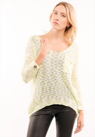 OVERSIZE JUMPER WITH FRONT POCKET (GREEN)