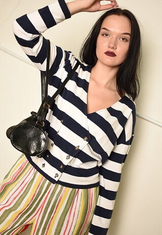 VINTAGE 80S NAUTICAL PARIS CHIC JACKET SWEATSHIRT