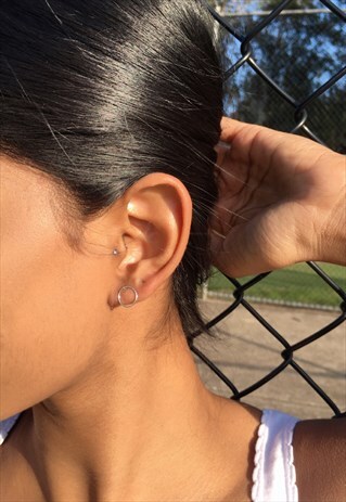 925 STERLING SILVER CIRCLE EARRINGS - SURADESIRES