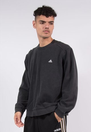 VINTAGE ADIDAS SWEATSHIRT 90'S BLACK SWEATER