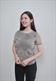 Y2K LEOPARD BLOUSE, VINTAGE PULLOVER POLYESTER SHIRT 