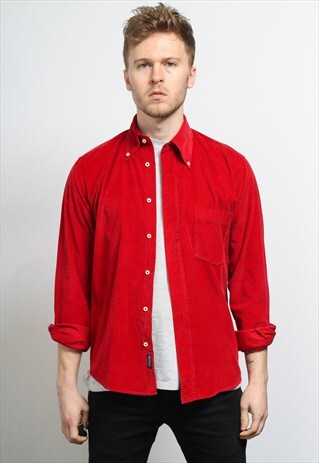 VINTAGE CORDUROY CORD SHIRT RED