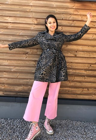 VINTAGE LEOPARD PRINT BELTED MAC