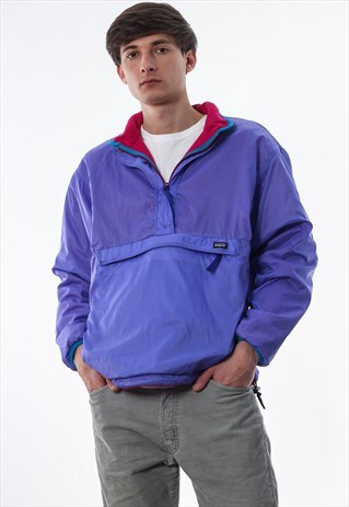 VINTAGE PATAGONIA REVERSIBLE PULLOVER JACKET 90S PURPLE PINK