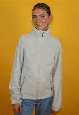 Vintage Y2K The North Face Full Zip Fleece White Womens S