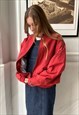 LOVELY FUN RED UNIQUE VINTAGE BOMBER JACKET