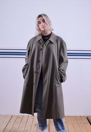 VINTAGE BURBERRYS DARK OLIVE/BROWN TRENCH COAT