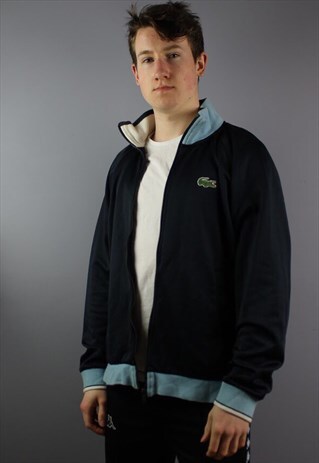 VINTAGE LACOSTE JACKET IN NAVY BLUE EMBROIDERED LOGOS