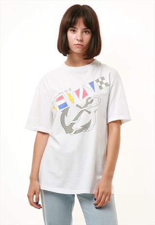 90S VINTAGE OLDSCHOOL ST.MAARTEN USA COTTON T-SHIRT 15414