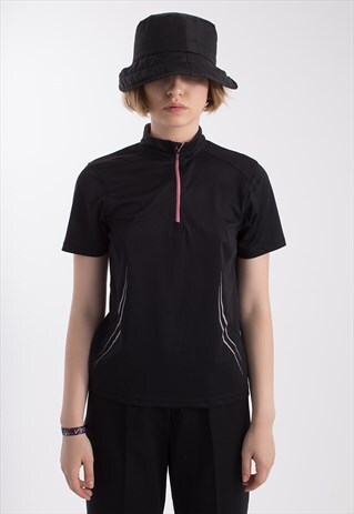 BLACK LYCRA SPORT T-SHIRT