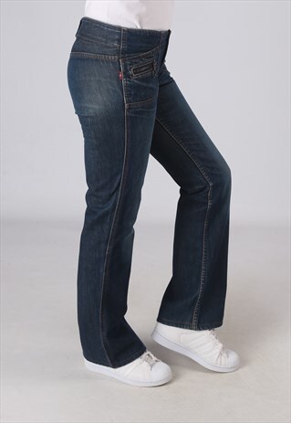 VINTAGE LEVIS POLLY SQUARE BOOTCUT FLARE JEANS UK 8 (DLAN)