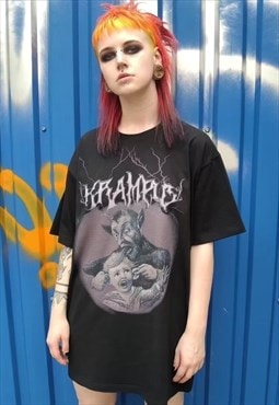Devil print tee Satan boy t-shirt Krampus graffiti top black