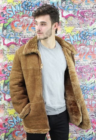VINTAGE AVIATOR/FLYING JACKET. SHEARLING SHEEP SKIN. UNISEX.