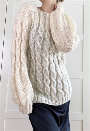 HANDMADE BESPOKE CABLE KNITTED JUMPER