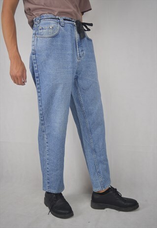 VINTAGE BLUE DENIM REGULAR TROUSERS