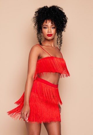 NIA RED TASSEL CO ORD