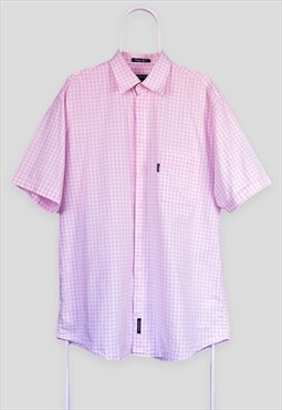 Vintage Gant Pink Shirt Check Short Sleeve Newport Poplin L