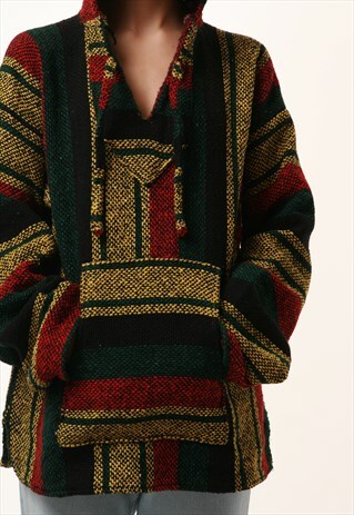 90S VINTAGE RARE MEXICO OLDSCHOOL BAJA HOODIE 14671