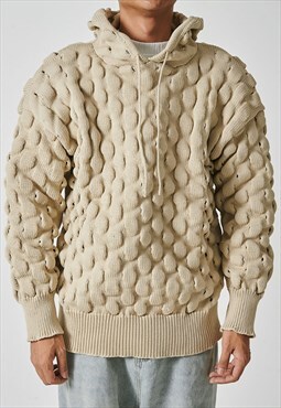 MEN'S 3D textured knitted hooded sweater AW2022 VOL.2