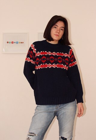 CHUNKY WOOL NAVY JUMPER