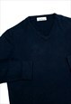 VINTAGE 80S/90S STONE ISLAND VNECK JUMPER NAVY