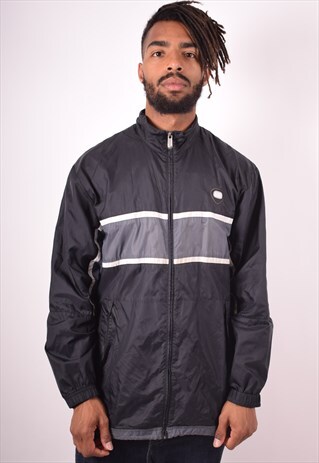 NIKE MENS VINTAGE TRACKSUIT TOP JACKET LARGE BLACK 90S