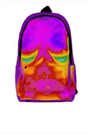 Thermal print backpack raver bag female body rucksack pink
