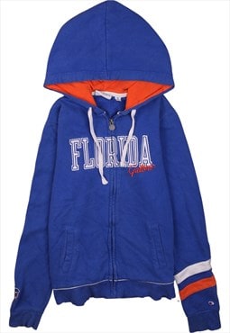 Vintage 90's Champion Hoodie Florida Full Zip Up Blue Small