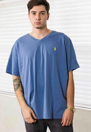 VINTAGE RALPH LAUREN T-SHIRT LOGO 90S XXL 7.9