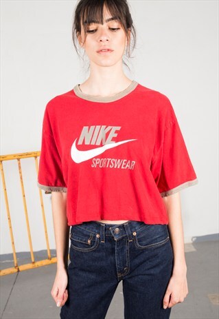 VINTAGE 80'S NIKE CROP TOP /AVELINASREWORKS/ S0742