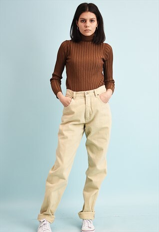 90'S RETRO REGULAR WAIST NEUTRAL DENIM JEANS