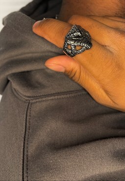  snake head  90s silver ring
