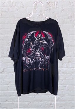 Vintage Goth Grunge Metal Graphic Punk T-Shirt Black XXL