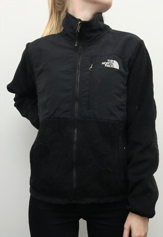 THE NORTH FACE - BLACK DENALI EMBROIDERED FLEECE JACKET - SM