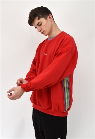 G&G UNISEX RED TUMBLING RIBBON SWEAT