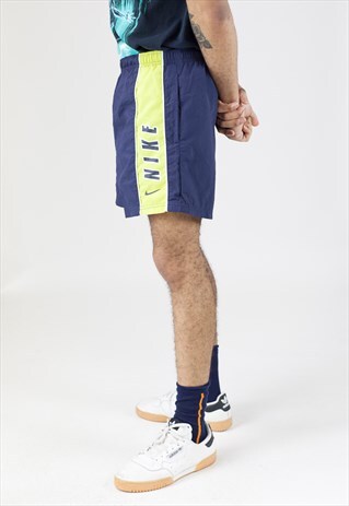 VINTAGE NIKE NAVY AND GREEN SHORTS