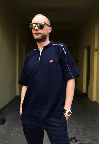 VINTAGE 90' COOL OLDSCHOOL NAVY BLUE UMBRO POLO SHIRT
